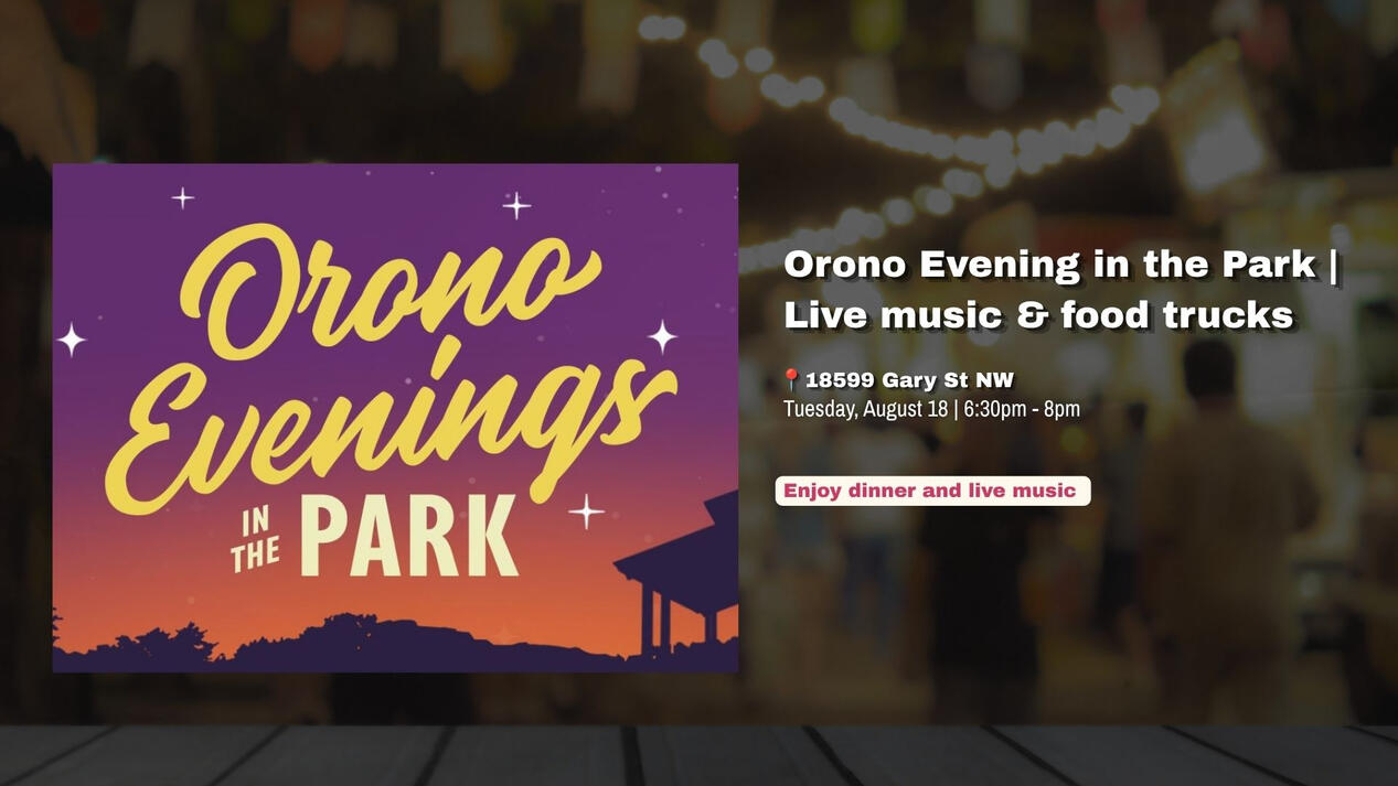 Live music and food trucks at Orono Park