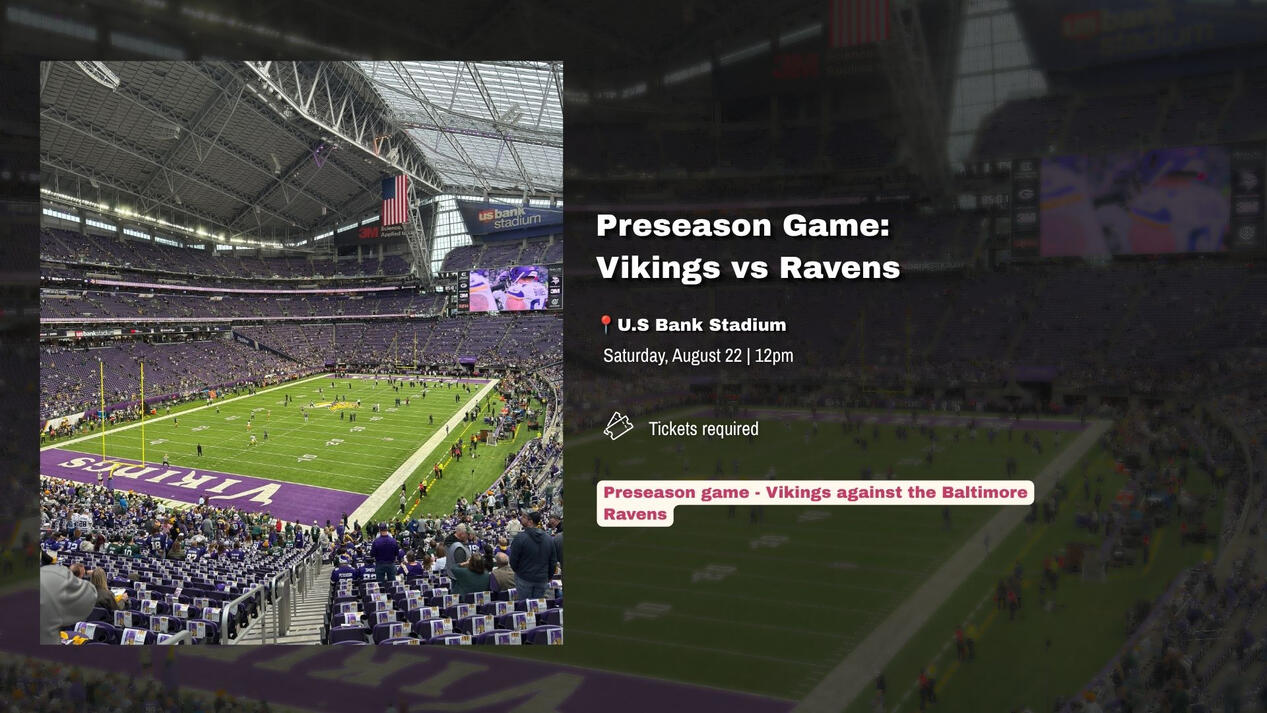 Preseason game - Vikings against the Baltimore Ravens